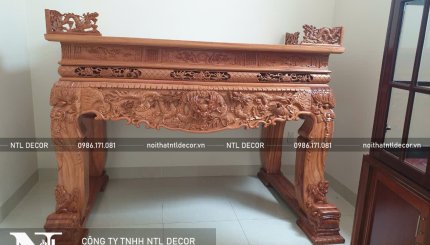 Bàn thờ gỗ tự nhiên giả cổ - hiện đại đẹp cao cấp nhất thị trường 2025